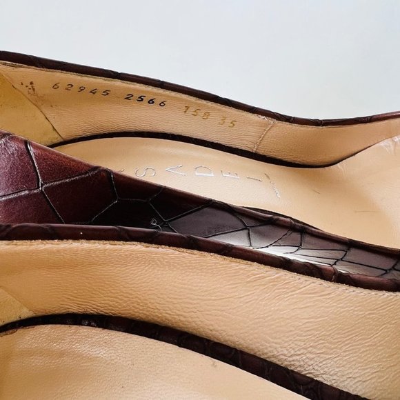 Casadei croc embossed brown pumps Size 5 - Picture 5 of 9